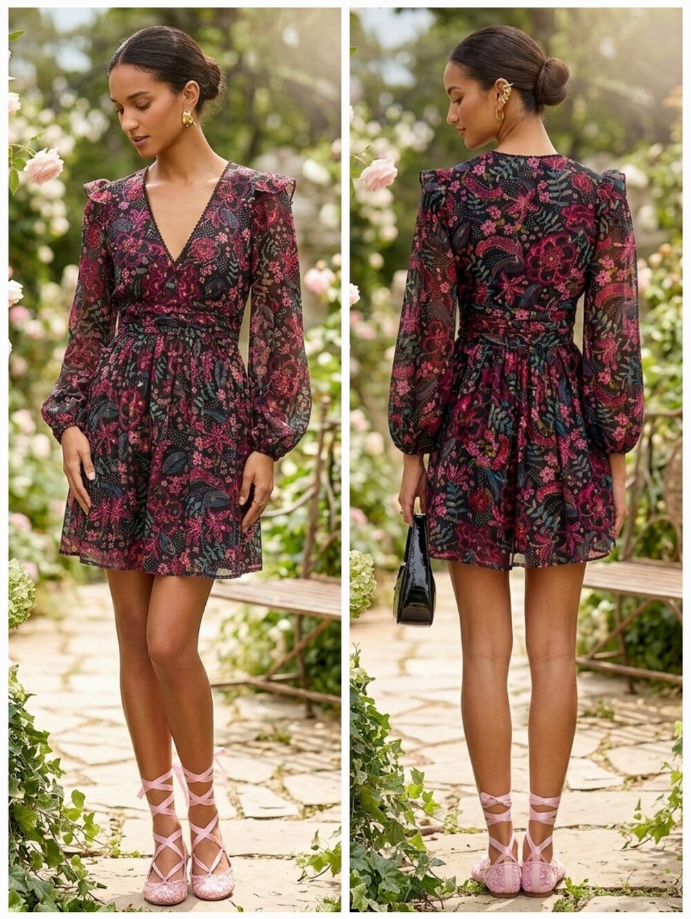 NWT Aqua Metallic Floral Mini Dress Size M Whimsigoth Coquette Romantic Boho